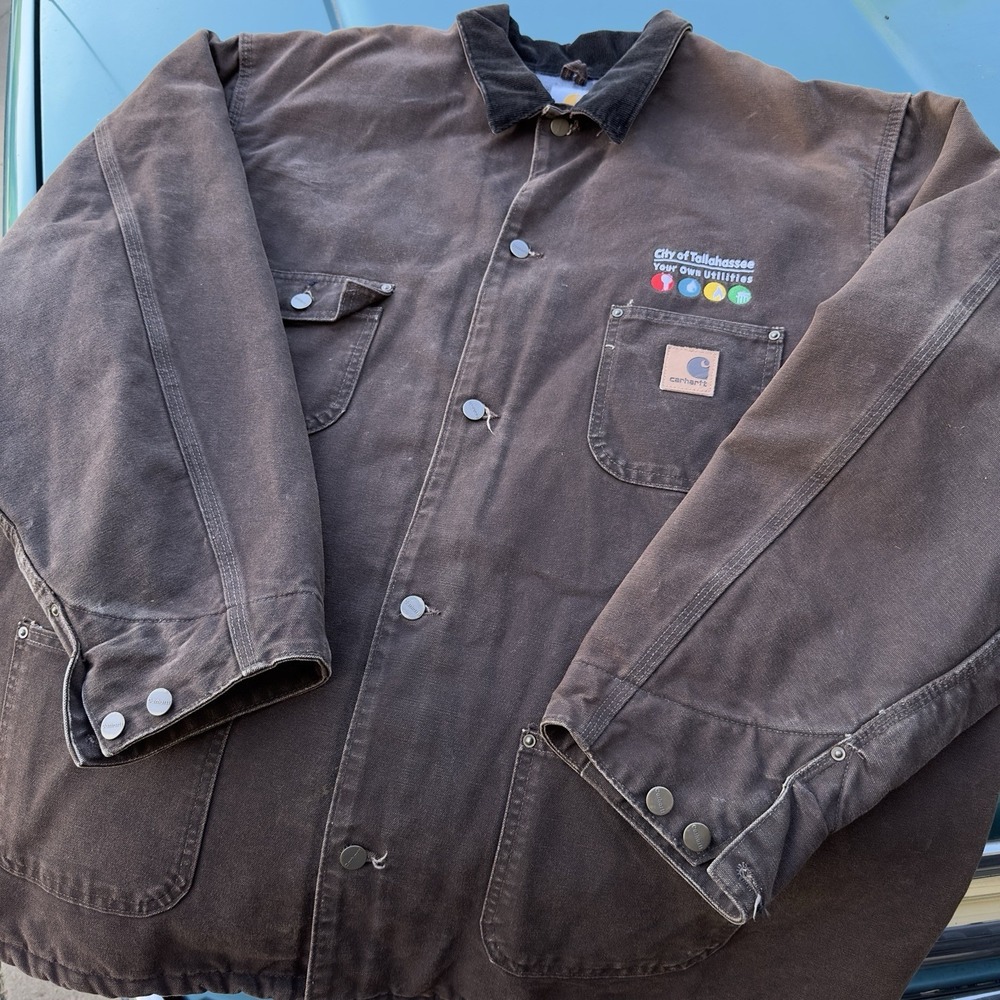 VTG Carhartt C02 DKB Chore Coat Jacket Men's 3XL Tall Blanket Lined Dark Brown * - Picture 14 of 14